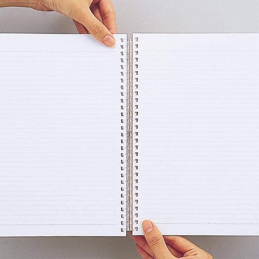 Refillable lined notebook, 9.9 x 7.3 inches, yellow green