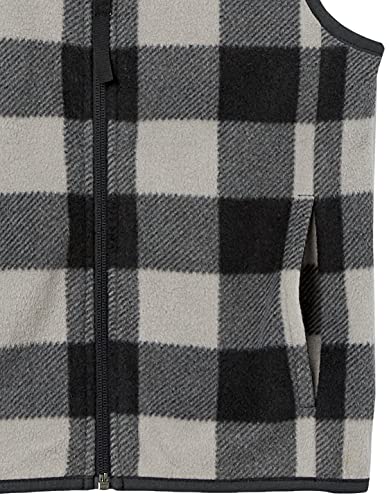  Boys' Polar Fleece Vest, Grey, Buffalo Check, Small