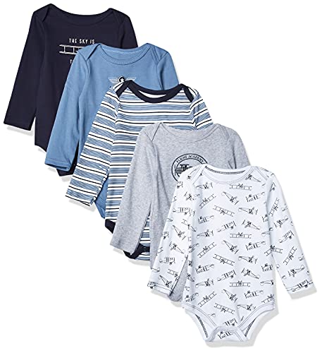 Uni   Cotton Long-Sleeve Bodysuits Aviation, 0-3 Months