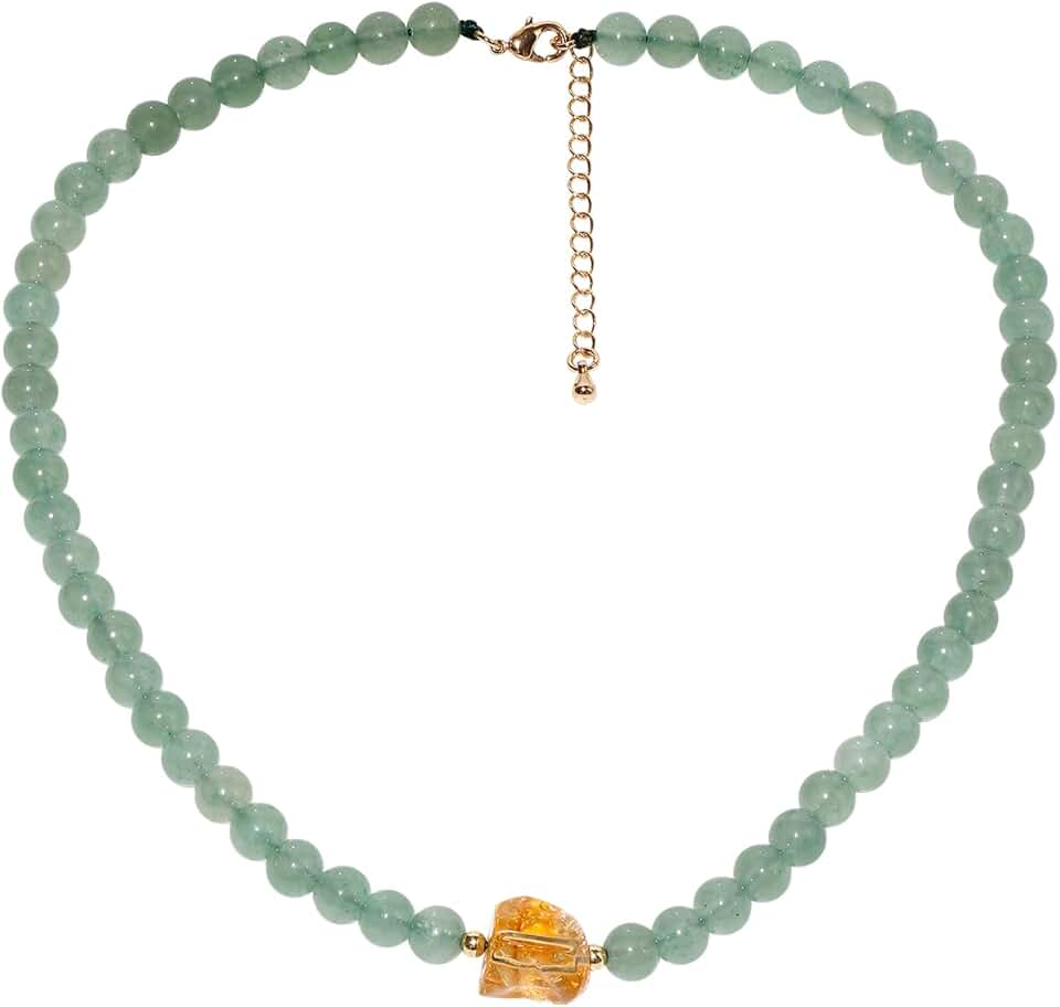 Beaded Citrine Necklace for Healing and Balance