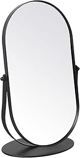 Black 11-Inch Portable Makeup Mirror for Bedroom and Desk