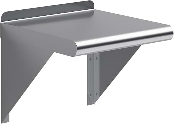 12-inch stainless steel wall shelf for kitchen and utility rooms