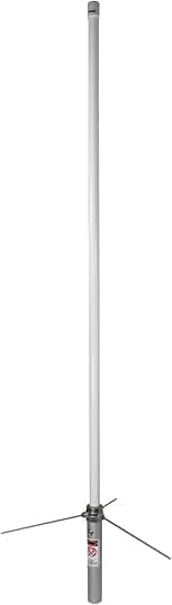 Pre-Tuned Dual-Band VHF/UHF Base Antenna with White Fiberglass