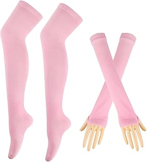 Women’s Stripe Leggings, Long Knit Gloves, Socks Set