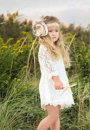 Flower Girl Dress Rustic Flower Girl Dress (9year, White)