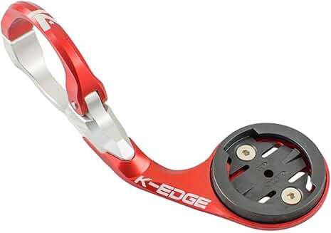 Red bicycle computer mount for Garmin GPS