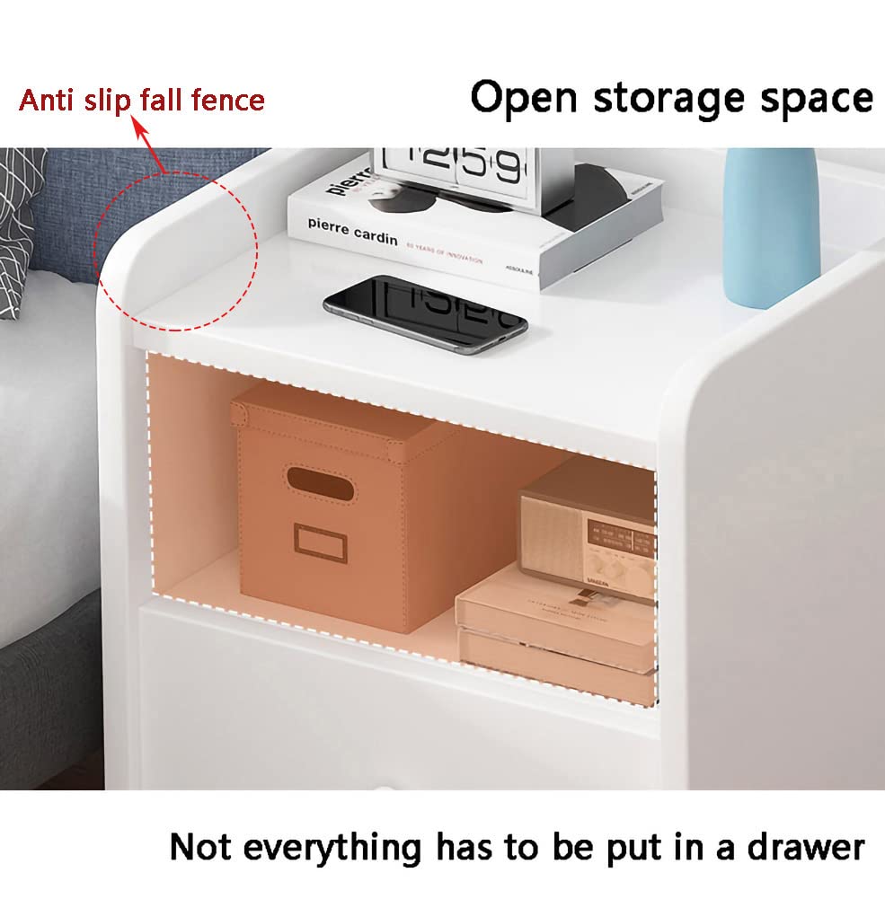 White nightstand, End Table,Bedside Table,Bedside Cupboard,Bedroom,with Dr ers,Bedside Cabinets,Small Spaces Side End Table