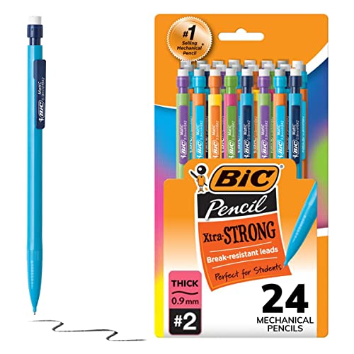 Xtra-Strong Thick Lead Mechanical Pencils, 24 Pack