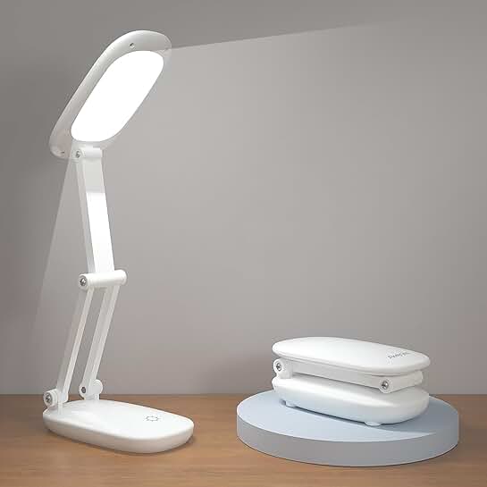 Rechargeable Foldable LED Desk Lamp with Brightness Control
