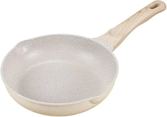 Aluminum Egg Pan with Four Holes and Wood Handle