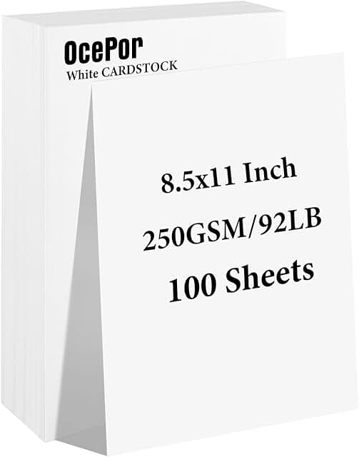 White 100-Sheet 8.5x11 Heavy Cardstock