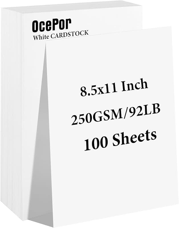 White 100-Sheet 8.5x11 Heavy Cardstock