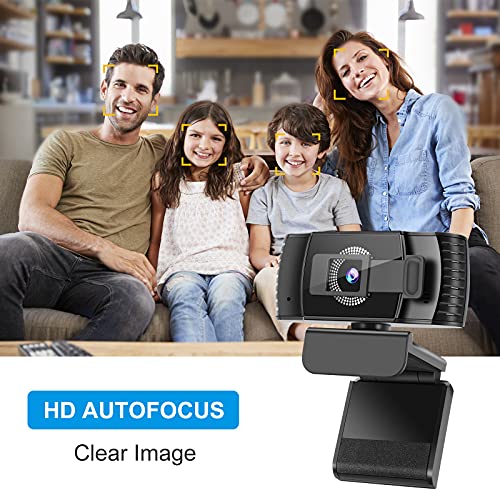 1080P Webcam with Microphone, Auto Light Correction USB PC Computer Web Camera,Wide-Angle USB Plug and Play Webcam for PC/Mac/Laptop/Desktop/Video/Calling/Conferencing Recording