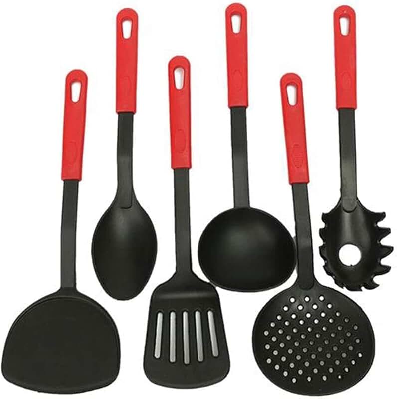 6-Piece Kitchen Utensil Set with Hole Handles