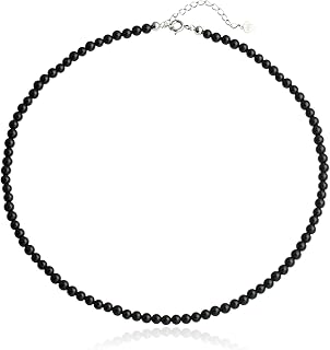 Natural Agate Choker Necklace with Silver Beads