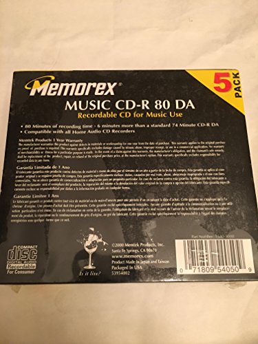 700MB/80-Minute 24x CD-R Media (5-Pack)