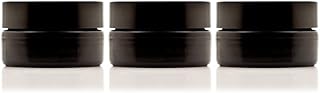 50ml Black Glass Cosmetic Travel Jars, 3 Pack