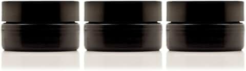 50ml Black Glass Cosmetic Travel Jars, 3 Pack