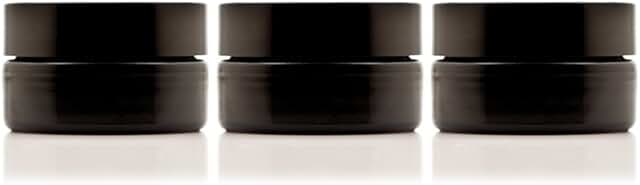 50ml Black Glass Cosmetic Travel Jars, 3 Pack