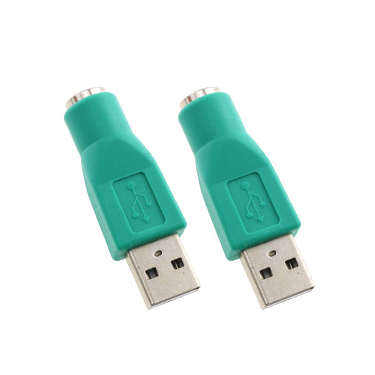 2 Pack PS/2 Female to USB Male Adapter for Mouse and Keyboard