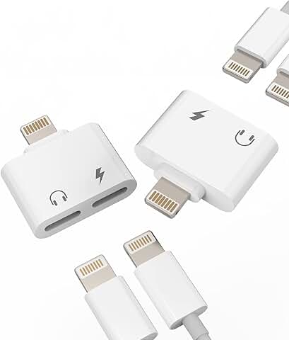 Dual Lightning Headphone Adapter with Multi-Function and Clear Sound