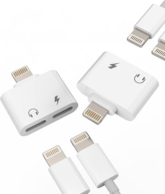Dual Lightning Headphone Adapter with Multi-Function and Clear Sound