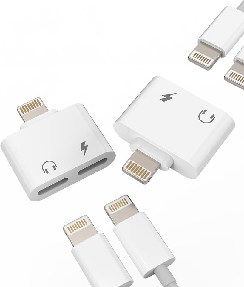 Dual Lightning Headphone Adapter with Multi-Function and Clear Sound