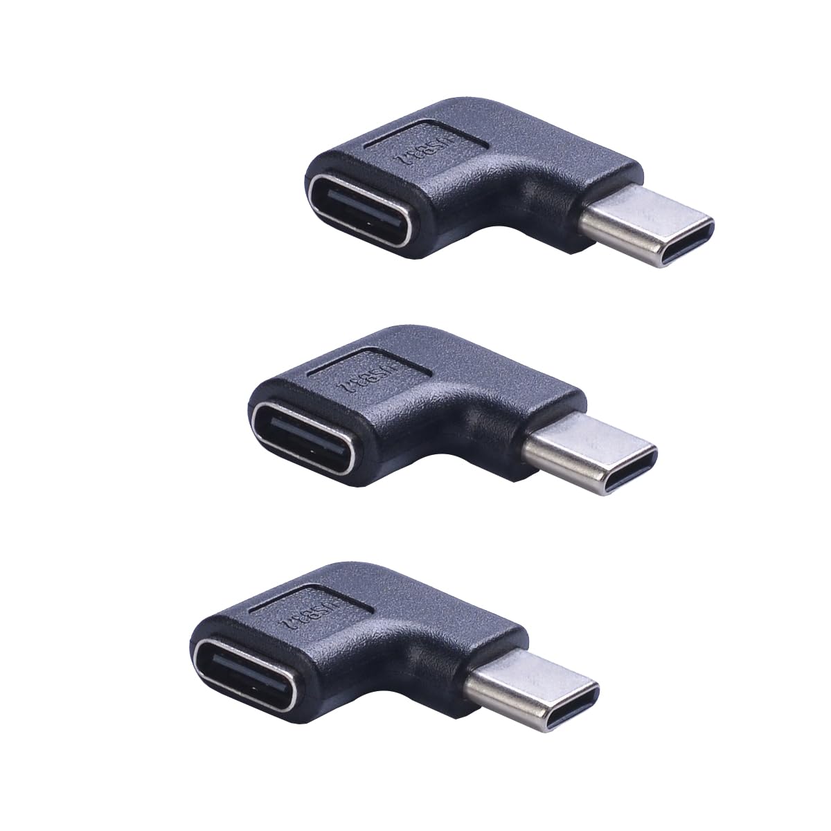 2-Pack 90° Type-C Male to Female Extension Adapters