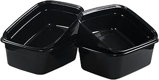 14 Quart Rectangular Plastic Dish Pan in Black