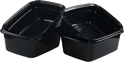14 Quart Rectangular Plastic Dish Pan in Black