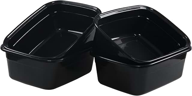 14 Quart Rectangular Plastic Dish Pan in Black