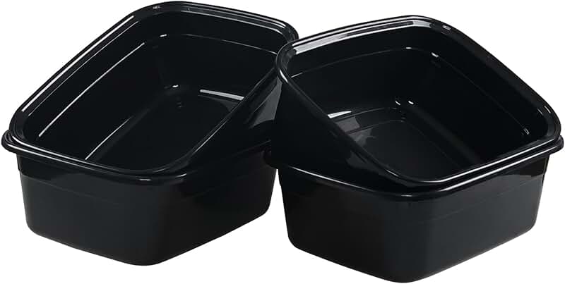 14 Quart Rectangular Plastic Dish Pan in Black