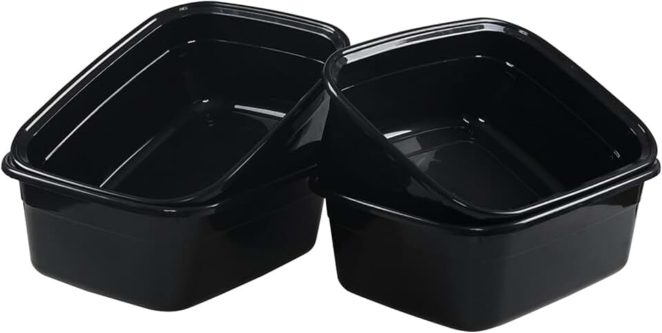 14 Quart Rectangular Plastic Dish Pan in Black