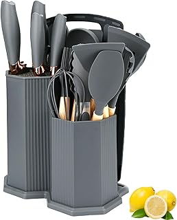 19-Piece Kitchen Utensils and Knife Set with Cutting Board