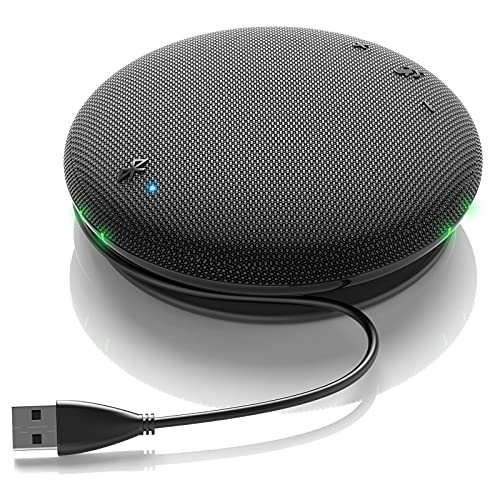 Bluetooth Conference Speaker with Microphone | 360-Degree Voice Pickup & Noise Canceling Conference Room Omnidirectional Microphone | USB Conference Microphone Bluetooth Speakerphone