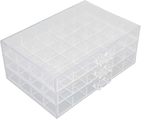 Three-Layer Acrylic Jewelry Organizer with 72 Compartments