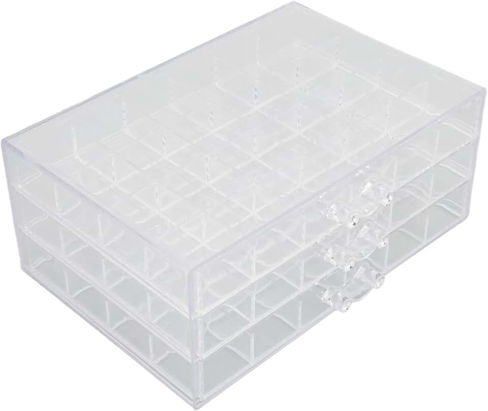 Three-Layer Acrylic Jewelry Organizer with 72 Compartments