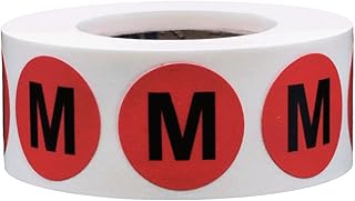 Red Medium Circle Clothing Size Stickers, 3/4 Inch, 500 Labels