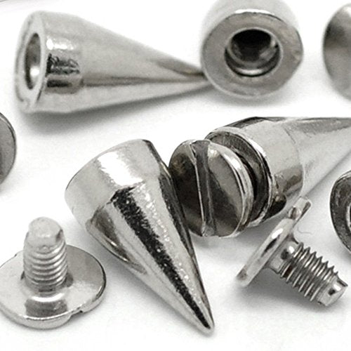 Silver Bullet Cone Spike and Stud Set for DIY Leather Crafts