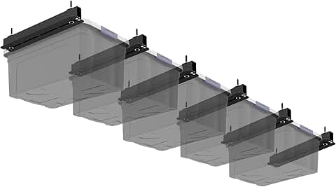 Six Overhead Storage Bins Rack for Garage Organization
