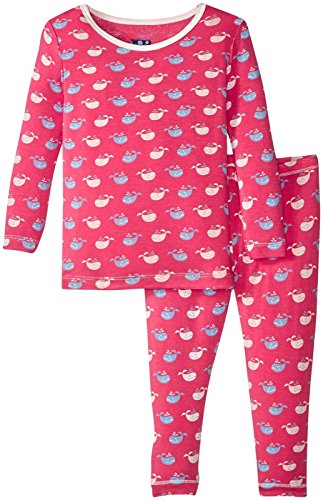 Baby Girls' Print Long Sleeve Pajama Set Prd-kplp108-wrtw, Winter Rose Tiny Whale,