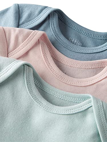 Girls' 6-Pack  Cotton Short-Sleeve Rib Bodysuits, Multi,