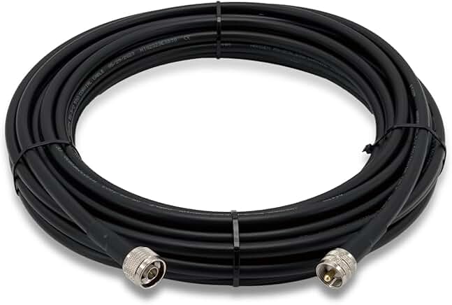 50ft Low Loss Coaxial Cable for Radio and Antennas