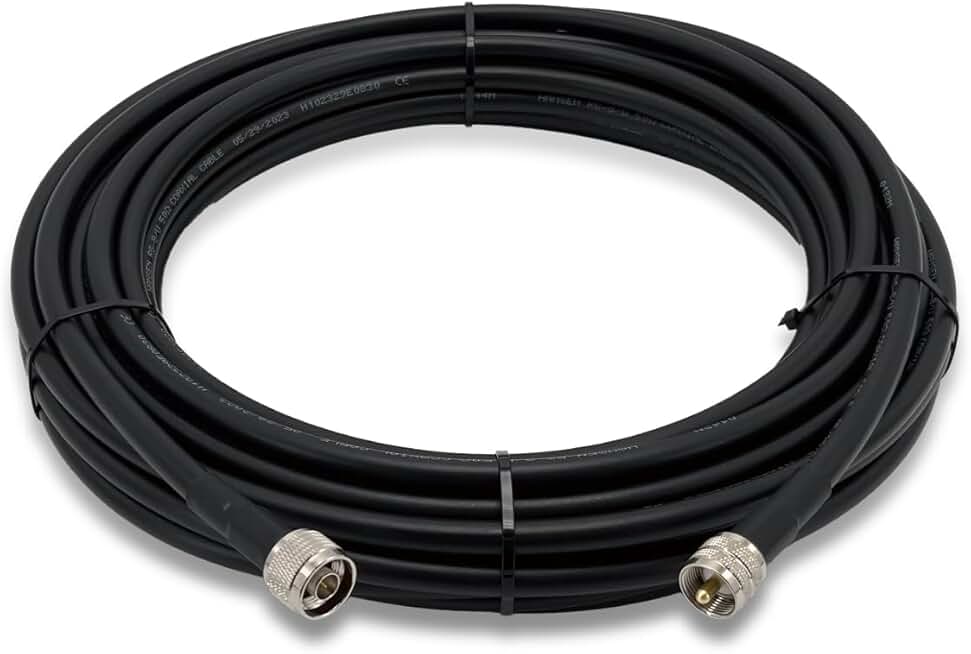 50ft Low Loss Coaxial Cable for Radio and Antennas