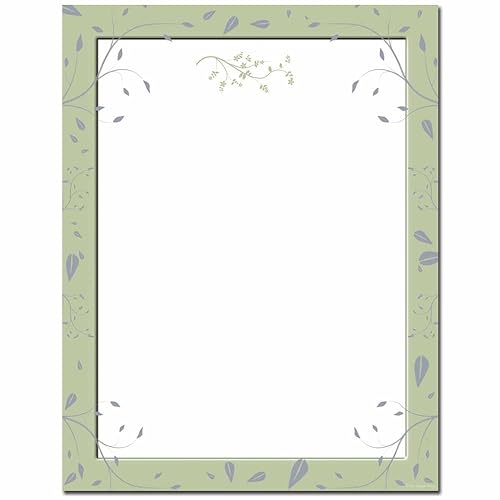 25 sheets of sage leaves letterhead paper