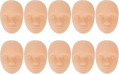 10 Pcs Silicone Practice Skin Heads for Microblading and Tattooing