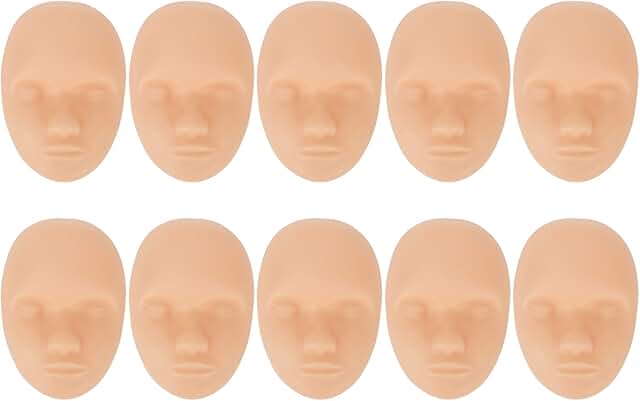10 Pcs Silicone Practice Skin Heads for Microblading and Tattooing