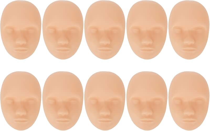 10 Pcs Silicone Practice Skin Heads for Microblading and Tattooing