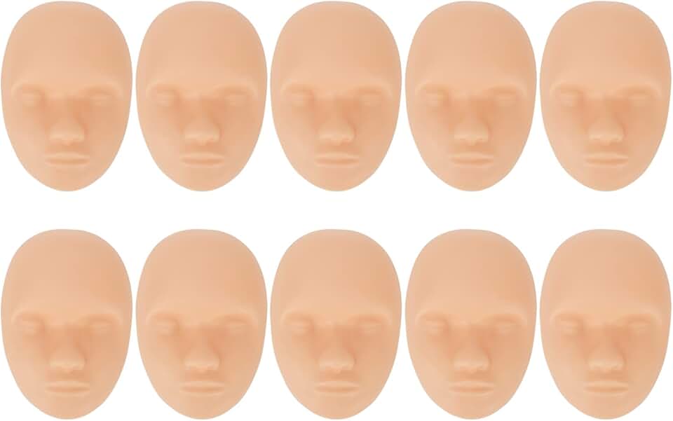 10 Pcs Silicone Practice Skin Heads for Microblading and Tattooing