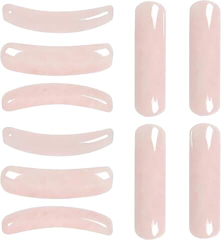 10 Pieces Natural Curved Rose Quartz Beads for Jewelry Making